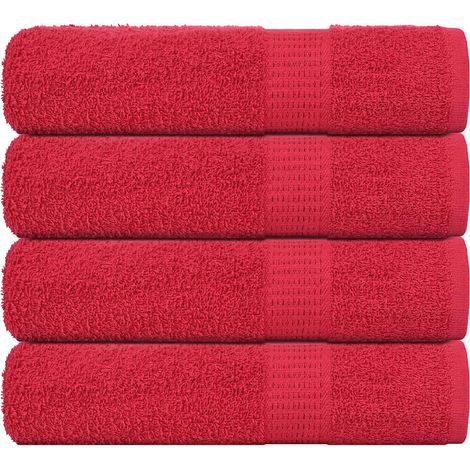 vidaXL Toallas de ducha FROGN 4 uds rojo 70x140 cm 360 g/m²
