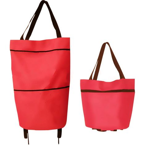 Panier À Roulettes Pliable - Sac À Courses Rétractable Avec Roues - Pour Supermarché Et Courses Quotidiennes - 1 Pièce