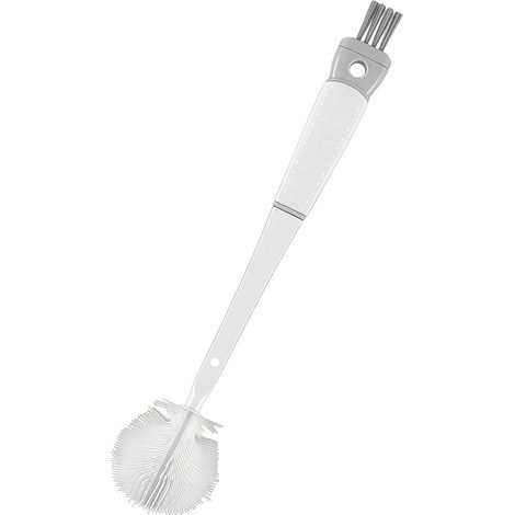 Spazzola pieghevole multiuso in silicone con manico - Bianca