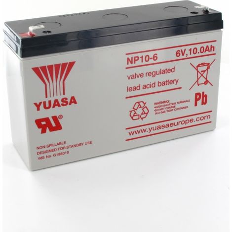 Batterie Plomb 6V 10Ah Yuasa (151X50X98) F1 (NP10-6) (1/2)