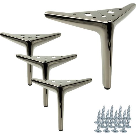 Set mit 4 Möbelfüßen Anchor Elegant, schwarz verchromt, Höhe 15 cm (1/5)