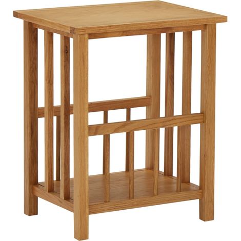Mesa auxiliar revistero 45 x 35 x 55 cm madera de roble marrón DEC032579