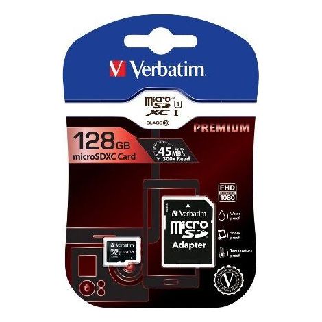 Verbatim Micro SDXC Card Premium UHS-I 128GB Class 10 inkl. Adaptor (44085) (1/5)