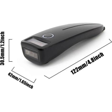 Mini lecteur de codes-barres portable sans fil Bluetooth 1D/2D/QR (1/4)