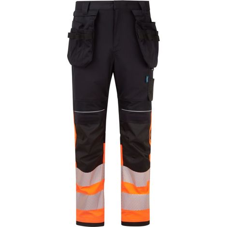 Pantalon Holster Pw3 Modaflame Hv Classe 1 - Taille 33 - Orange/noir - Portwest