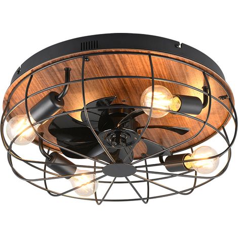 Ventilatore Plafoniera a Soffitto Trondheim Base Effetto Legno (1/5)