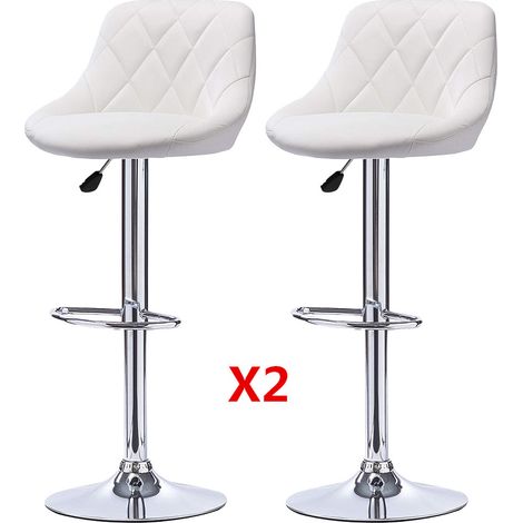 Aqrau  4 Tabouret de bar cuillère blanche