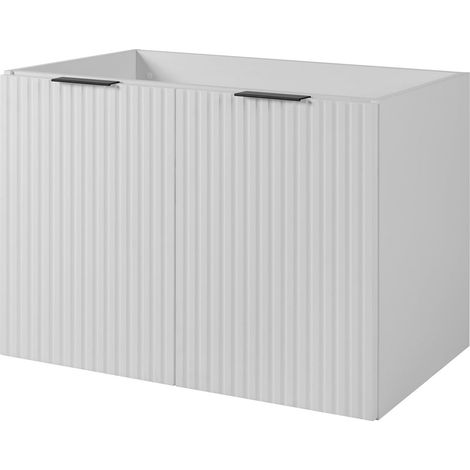 Mobile da bagno, Bianco + maniglia nera, 80 x 57 x 46 cm (1/5)