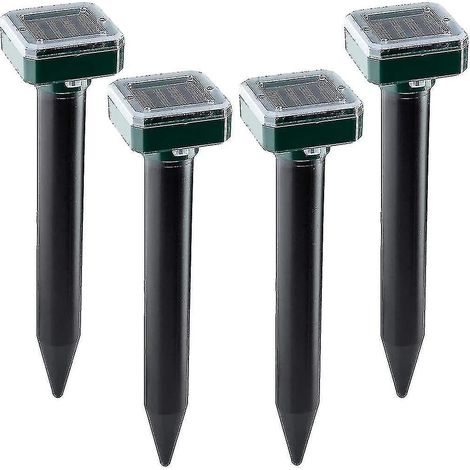 Solarbetriebene Ultraschall-Maulwurfsabwehrgeräte, verbesserte Lösung gegen Maulwürfe/Mäuse usw. (4er-Packung)