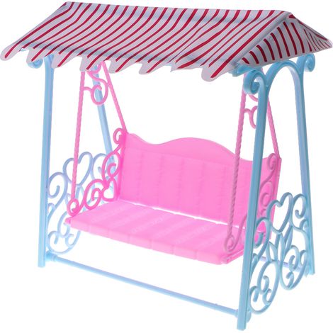 Balancelle Miniature 1/6 avec Toit et Chaise - Accessoire Maison de Poupée, Meubles Miniatures pour Filles, Jouets Enfants (1/5)