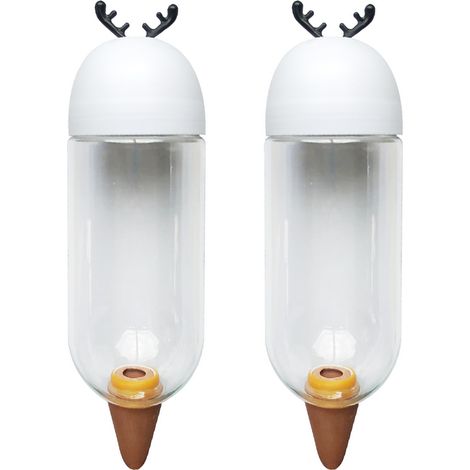 Boule D Arrosage Automatique - En Argile Et Plastique - Pour Plantes En Pot - Convient Balcon Bureau Jardin - Lot De 2 (1/5)