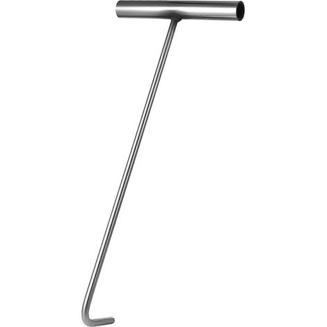 Outils à main Crochet de couvercle de regard Outil utilitaire Extracteur de ressort Outil de levage de couvercle de regard Crochet de couvercle de regard-38x16.2cm-Silver (1/4)