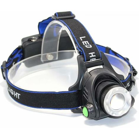 Lampe frontale rechargeable à LED, lampe frontale à LED 8000 lumens T6/L2 3 modes lampe zoomable lampe frontale étanche lampe de poche lampe frontale