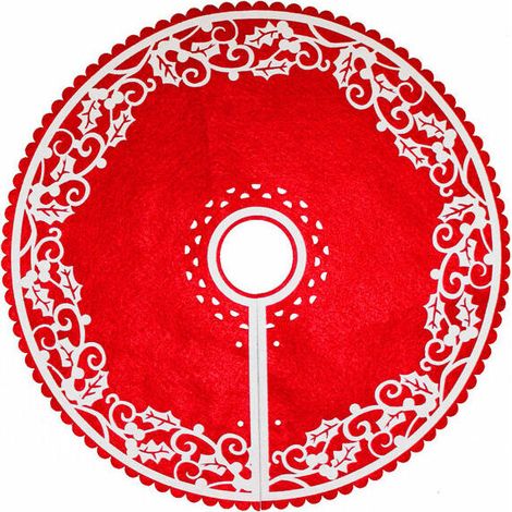 Jupe sapin de Noël -Jupe d'arbre de 30,5 cm - Avec motif floral - Pour la fête du Nouvel An(1PCS) (1/5)