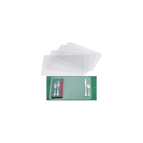 12 PCS Set de Table Transparent Plastique pour Enfants Cuisine Réutilisables Clair Placemats Antidérapants et Résistants à la Chaleur(43X28cm)