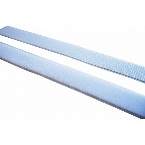 FPLUS cinta velcro hembra adhesivo x 25 mts. , Cinta felpa o hembra adhesivo color blanco.