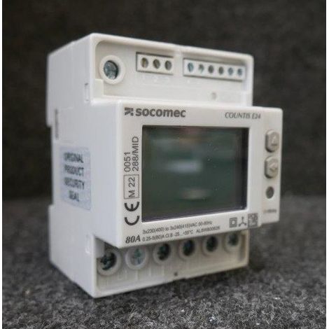 Compteur d'énergie triphasé 80A Double tarif RS485 Modbus MID - Countis E24