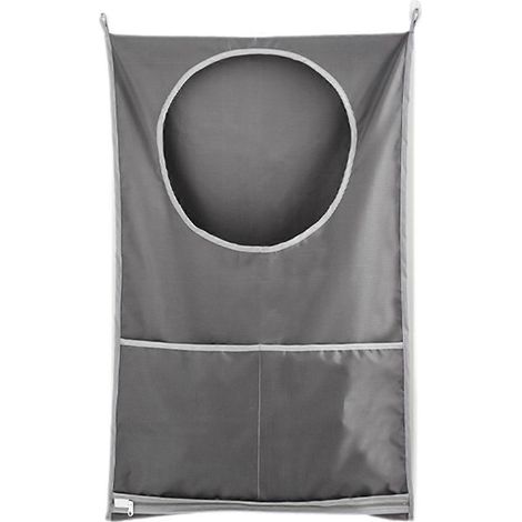 Sac de rangement pour vêtements sales, panier, seau pliable en maille, organisateur mural pour linge de maison avec crochet (1/5)
