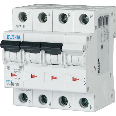 Disjoncteur Eaton Eaton Moeller 3P+N, 10A, montage rail DIN ( Prix pour 1 )