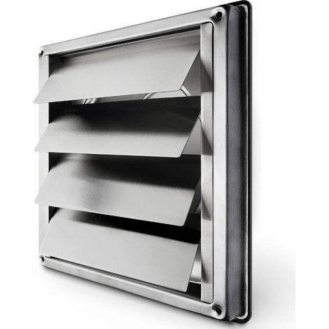 – Grille de ventilation 150 mm – Acier inoxydable – Clapet anti-retour automatique – Résistante aux intempéries – Dimensions 184x184mm (1/4)