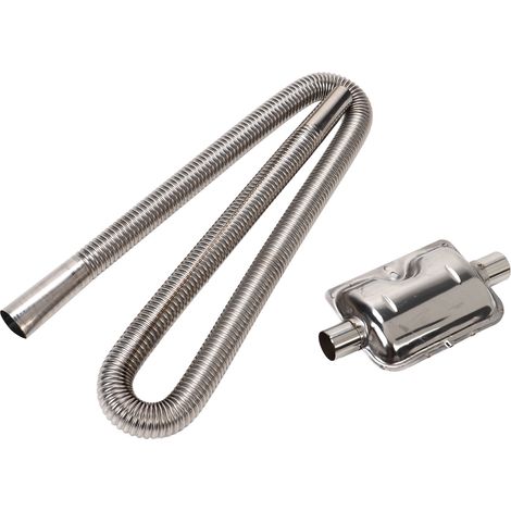 Tuyau d'échappement pour chauffage de stationnement avec silencieux, réservoir de carburant en acier inoxydable, tuyau de ventilation pour gazole, diamètre intérieur 2,5 cm, longueur 120 cm (1/5)