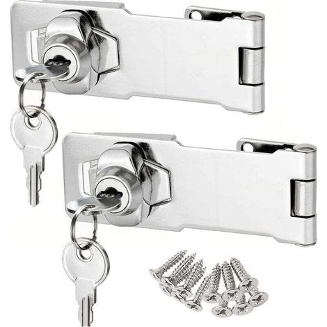 Verrous à crochet, verrous de tiroir, verrous d'armoire, verrous de casier, verrous à loquet, verrous de boîte aux lettres et loquets de cadenas (3 pouces) avec différentes clés. (1/4)