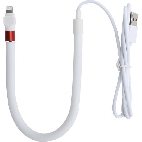 Câble de Données 1,2m avec Support de Téléphone Universel et Charge Rapide pour Interface IOS - Blanc (1/5)