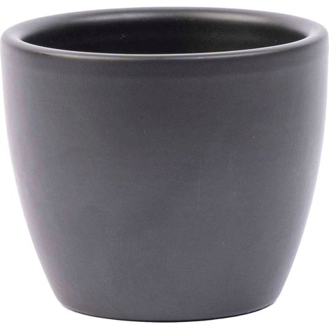 Cache-pot Boule en Céramique pour Plantes d'Intérieur Gris Anthracite Mat D7,5 x H6 cm - PANGIVO