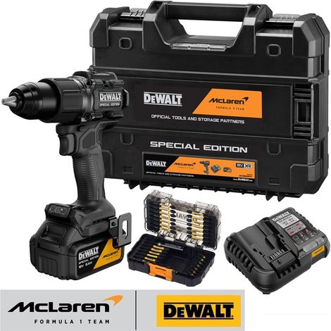 Dewalt 18v DCD86MP1T McLaren F1 XR Brushless Hammer Drill 1 x 5.0Ah + 28pc Set