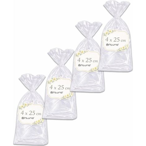 Sachets Cellophane Transparents 4 x 25 cm, Sachet plastique Transparent pour bonbons et confiseries – Sachets cadeaux pour fêtes, Mariage, Baptême,4 Packs (400 Sacs) (1/5)