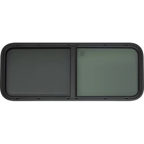 Fenêtre coulissante pour camping-car, design anti-insectes, construction en aluminium durable, noir (1/2)