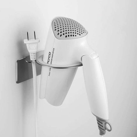 Porte-Séchoir à Cheveux avec Adhésif sans Trace, Acier Inoxydable
