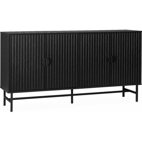 157.5cm sideboard cabinet with two doors and one shelf Black 157.5x39x83 cm - Bazalt (1/5)