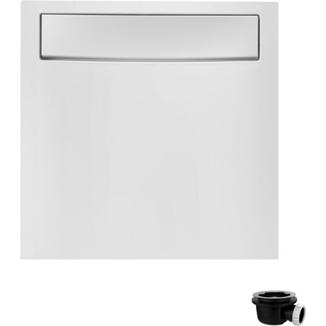 Receveur de douche antidérapant 90 x 90 JACOB DELAFON Flight Neus carré blanc + Bonde + Capot blanc
