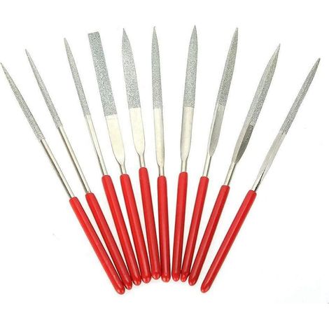 Diamant-Nadelfeilen Set 10tlg. 3x140mm für Metall, Glas, Keramik (1/5)