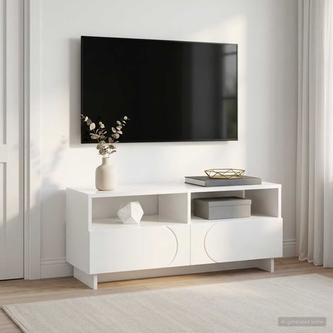 vidaXL Soporte de TV 90 x 34.5 x 40 cm Blanco Brillante (1/5)
