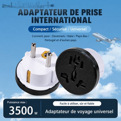 Adaptateur prise secteur standard européen 10A 250V modèle 153 noir 3 broches 153 noir 8 30 g – Livraison gratuite