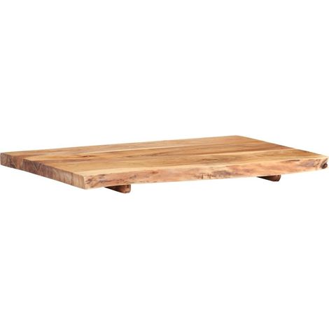 Dessus de meuble-lavabo acacia de salle de bain etagère flottante tablette de meuble-lavabo plateau de meuble-lavabo 80 x 55 cm (1/5)