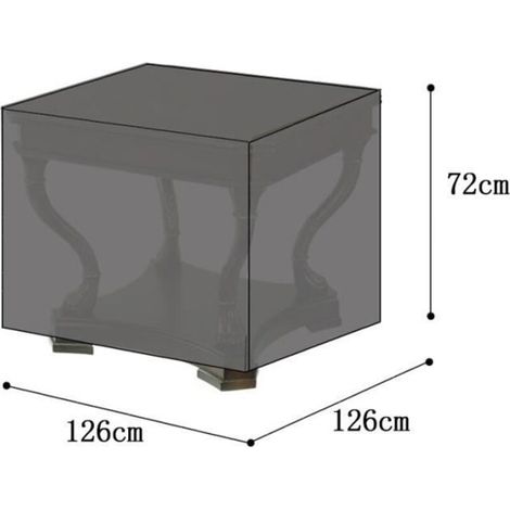 Schutzhülle für Gartenmöbel – wasserdichtes 410D Oxford-Gewebe – 126 x 126 x 72 cm (1/3)