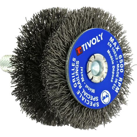 Brosse Métallique en Acier Ondulé pour Perceuse - Pour Décapage Barreaux (1/3)