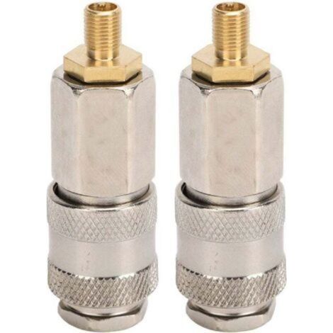 Trywise Adapter für tragbare Luftkompressoren, robustes Stahl-Außengewindeventil, 3-in-1-Schnellkupplung für Reifenfüller, 2er-Pack (1/5)
