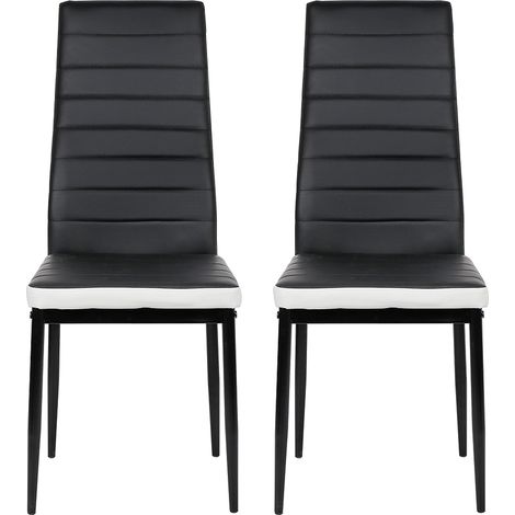 2tlg SET Esszimmerstühle Stuhl Küchenstuhl Esszimmerstuhl Wohnzimmerstühle Schwarz-Weiß