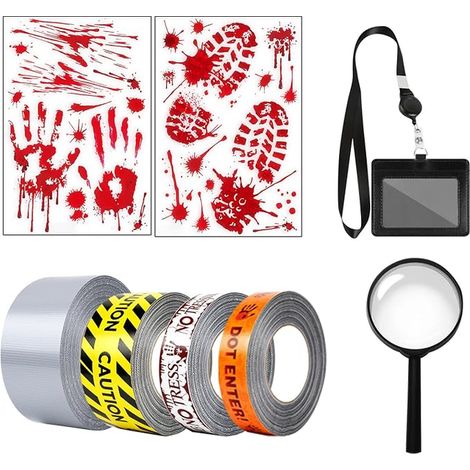 Halloween Horror Decoration, Rubalise Outdoor Signage and Bloody Handprint and Footprint Stickers for Halloween Parties, Haunted House Decoration (1/5)