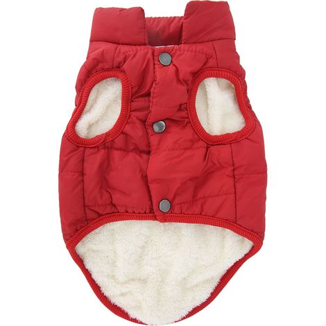 Manteau Pour Chien - Veste Hiver Coton Rembourré - Pour Chiens Moyens - Taille M - Rouge (1/5)