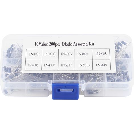 200pcs 10Values Rectifier Diode Assortment Electronic Kit 1N40011N4007 1N58171N5819 With Box