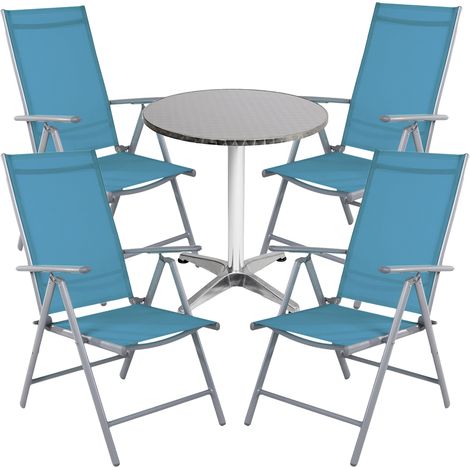 Bistrogarnitur 5-teilig Silber/Petrol-M950249+4xMMC5000P (1/5)
