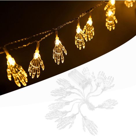 Halloween-Geister-Lichterkette (2 m) – 10 LEDs – Halloween-Partydekoration – Batteriebetriebene Version (1/5)