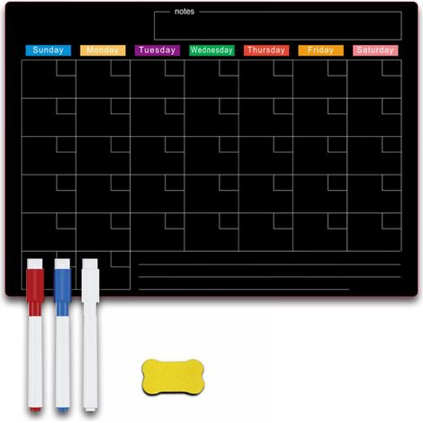 Autocollants magnétiques noirs Daily Lock pour réfrigérateur, notes familiales, mémos, écriture de messages, autocollants pour tableau noir (1/5)
