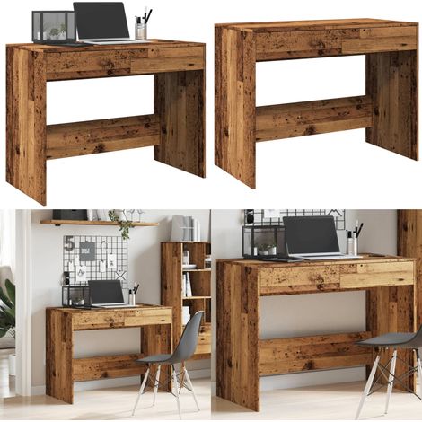 vidaXL Bureau vieux bois 101x50x76,5 cm bois d'ingénierie (1/5)