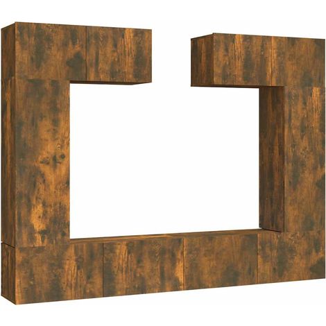 Maison Exclusive - 6-tlg. TV-Schrank-Set Räuchereiche Holzwerksto (1/5)